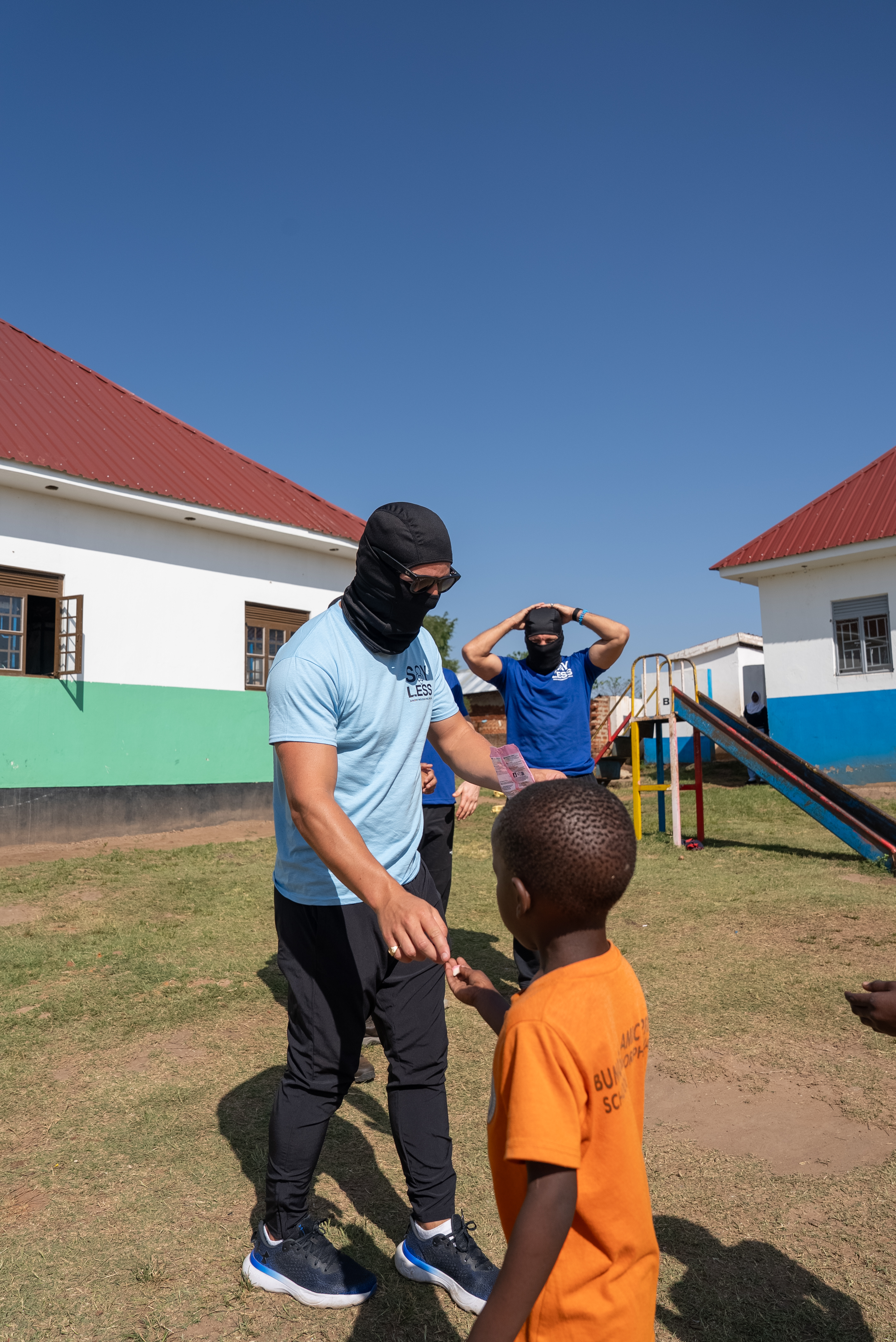 Volunteer with child