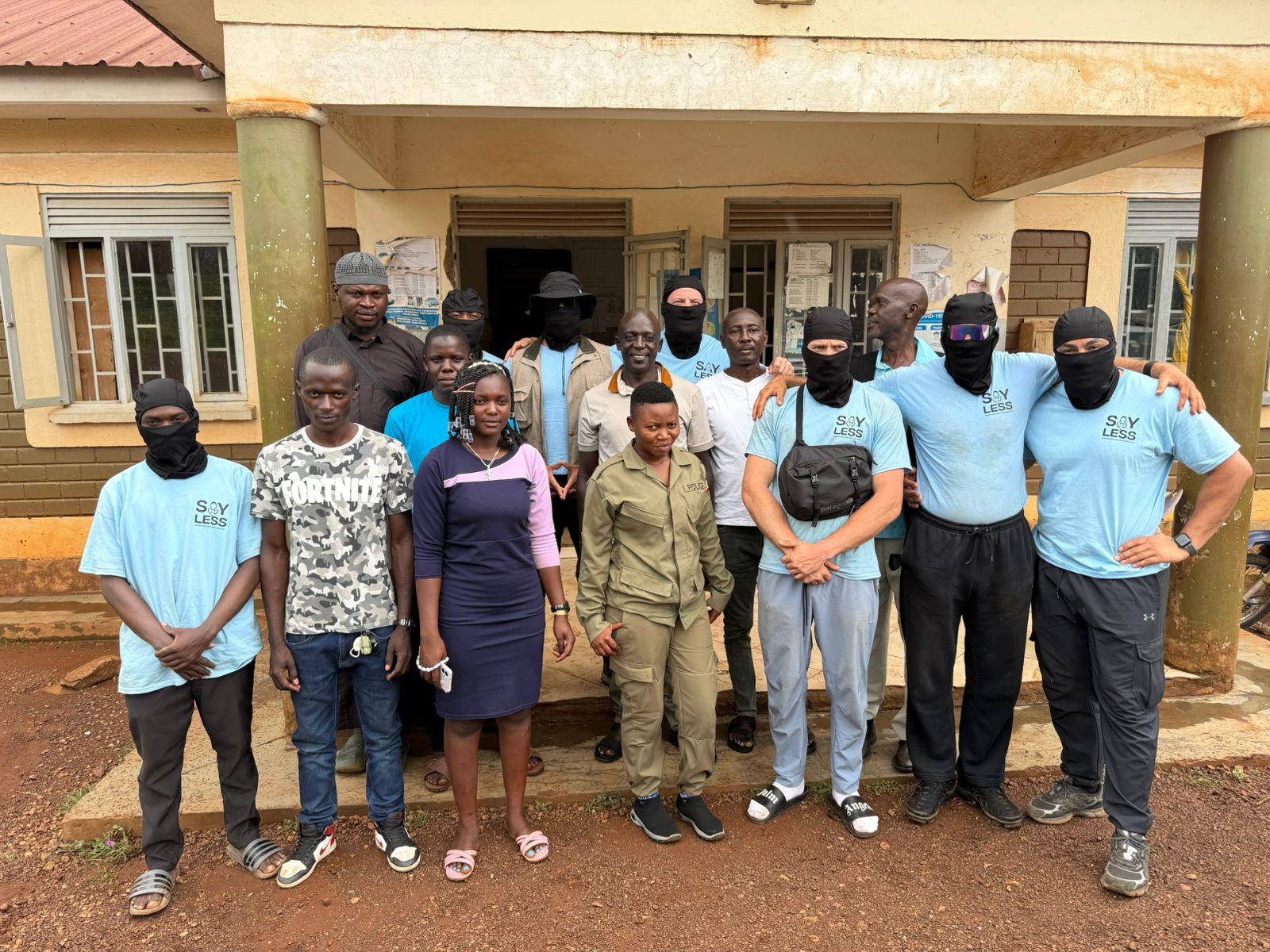 Anonymous volunteers delivering aid